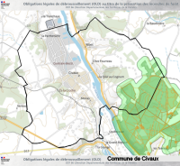 Capture d'écran de la carte du site de la préfecture de la Vienne - Commune de Civaux